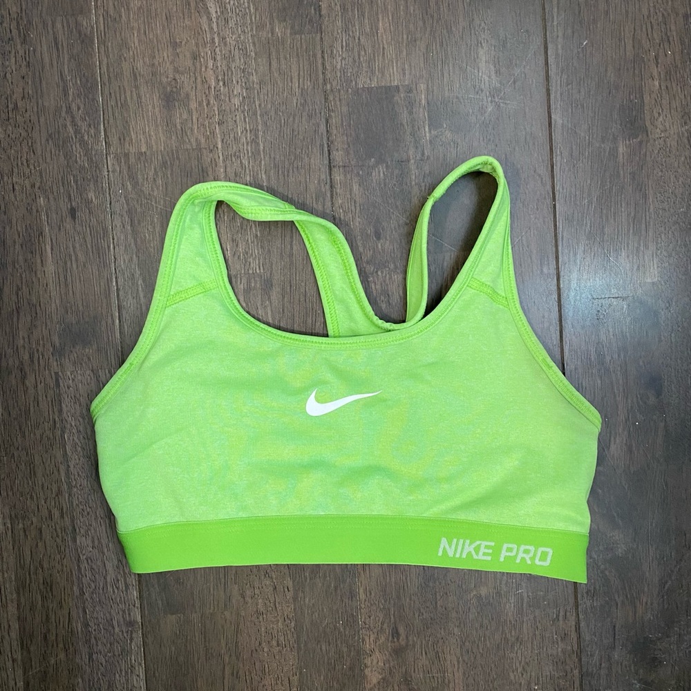 Green Nike Pro Sports Bra